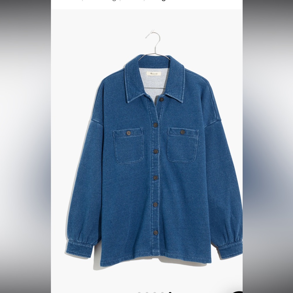 Madewell Indigo Terry Shirt-Jacket